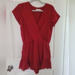 Dark Red Romper